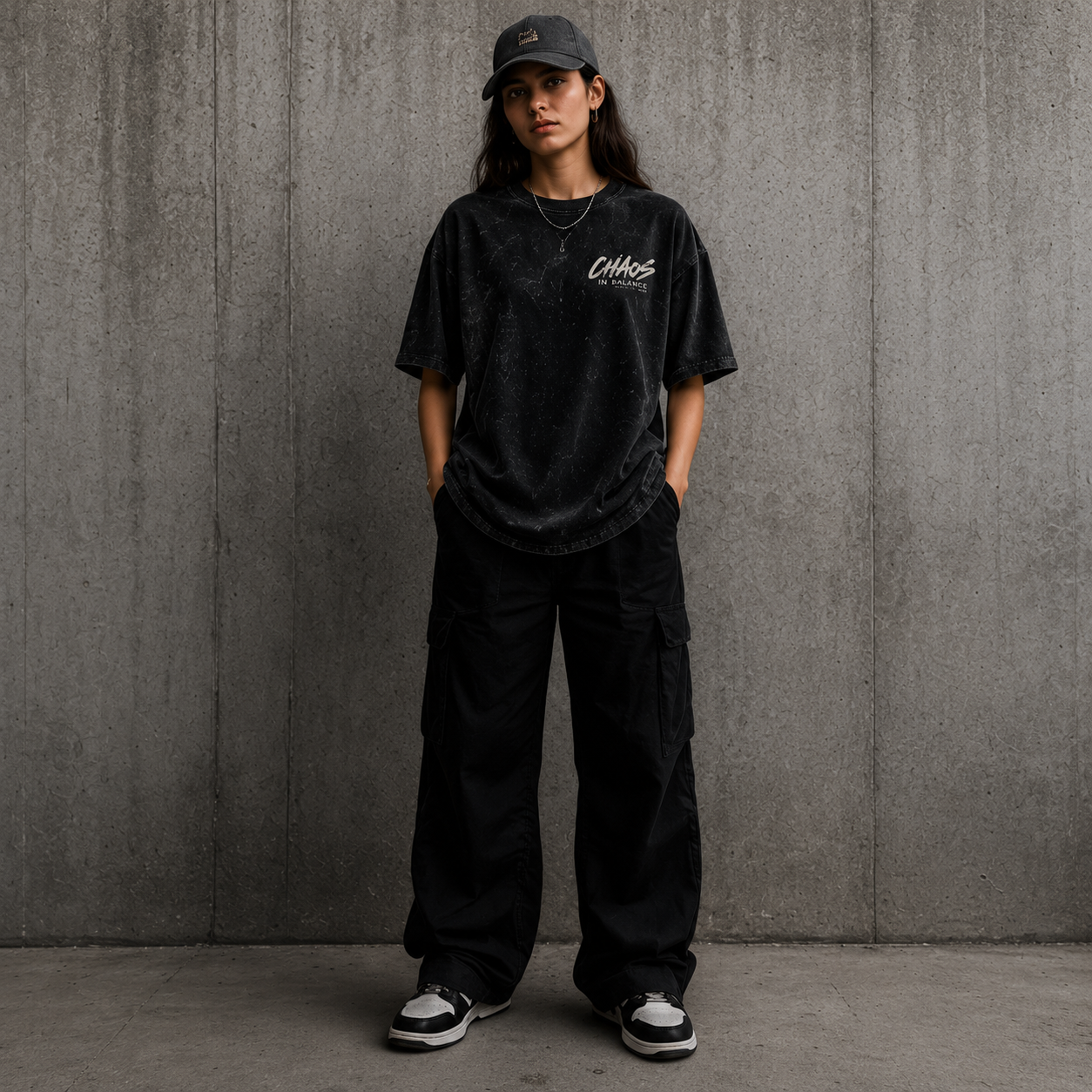 CHAOS | Unisex Acid Washed Oversized Tee